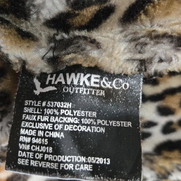 Hawke & Co Black Toddler Jacket with Leopard Trim - Picture 4 of 11